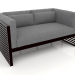 3d model 2-seater sofa (Black) - preview