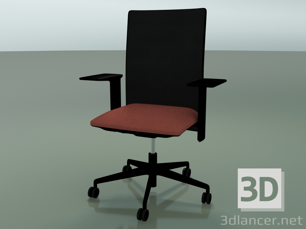 3d model Silla con respaldo alto 6502 (5 ruedas, con malla, reposabrazos ajustable en 3D XL, V39) - vista previa