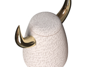 Vaso Bull Cashmere Grezzo e Corno Oro Lucido