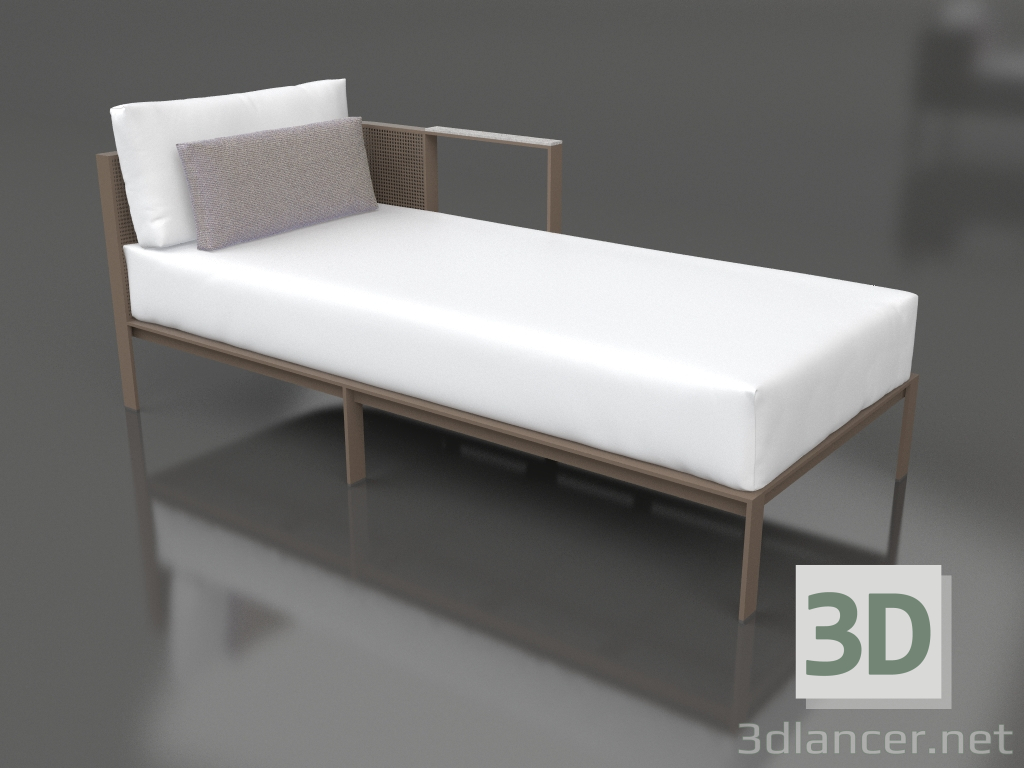 3d model Módulo sofá sección 2 derecha (Bronce) - vista previa