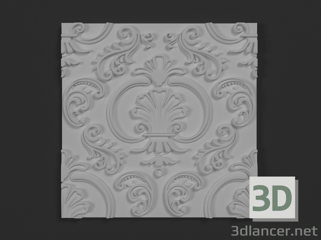 modèle 3D Panneau de plâtre 3D Motif en relief - preview