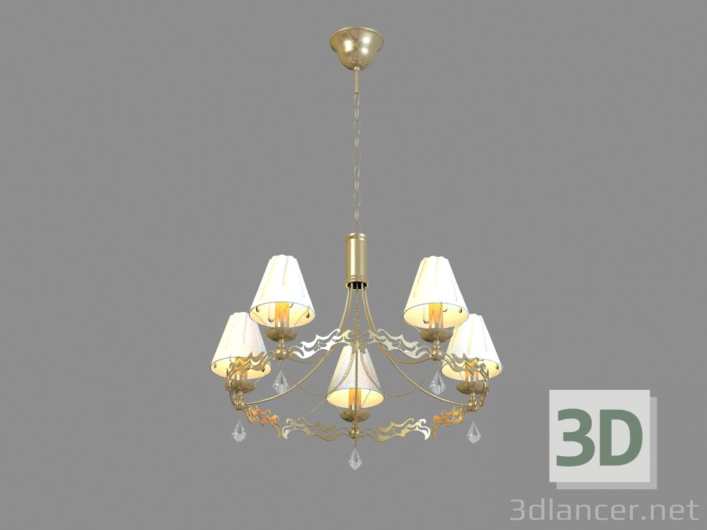 modello 3D Lampadario A1626LM-5GO - anteprima