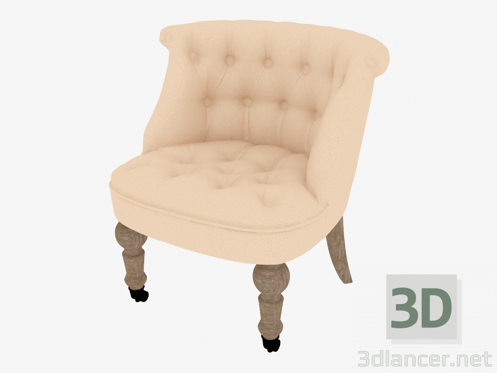 3d model Armchair 26 Moka (castors) - preview