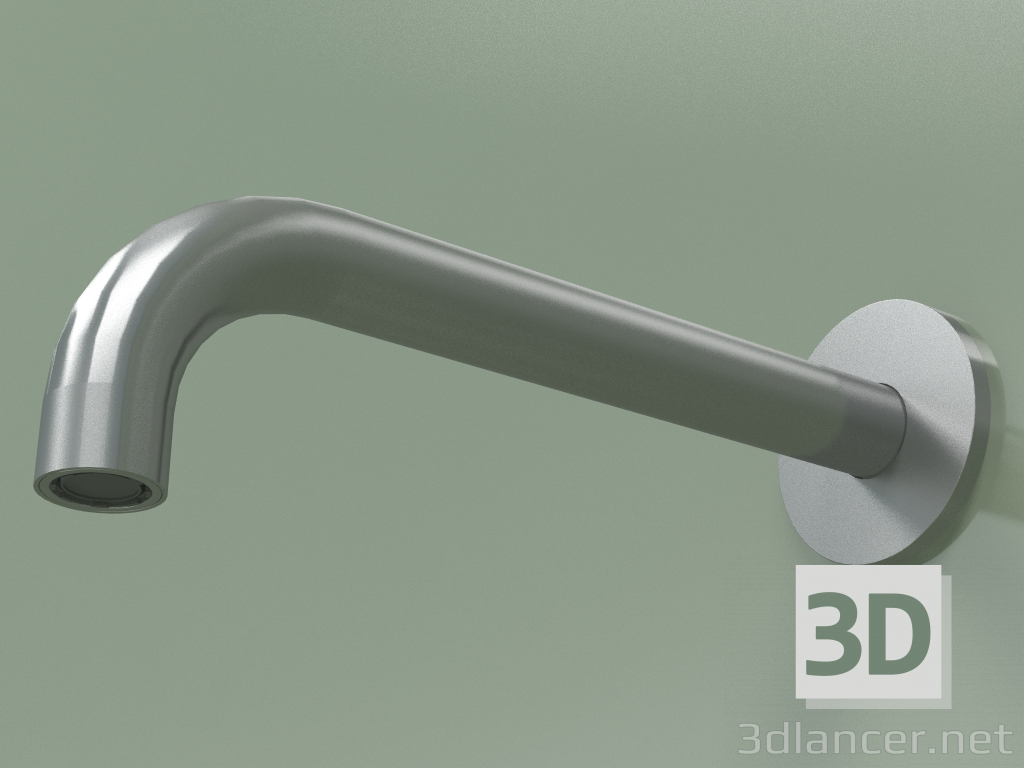 modello 3D Bocca di erogazione a parete 90 ° Lmax 190mm (BC004, AS) - anteprima