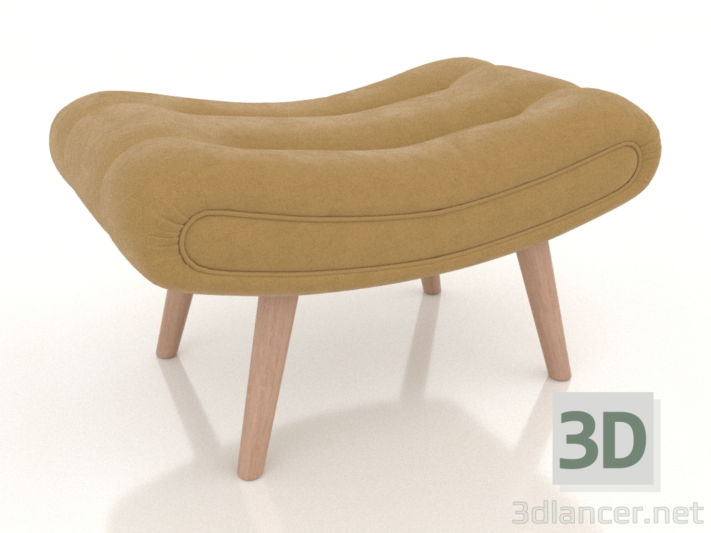 modèle 3D Ottoman Dolce Vita (jaune safran) - preview