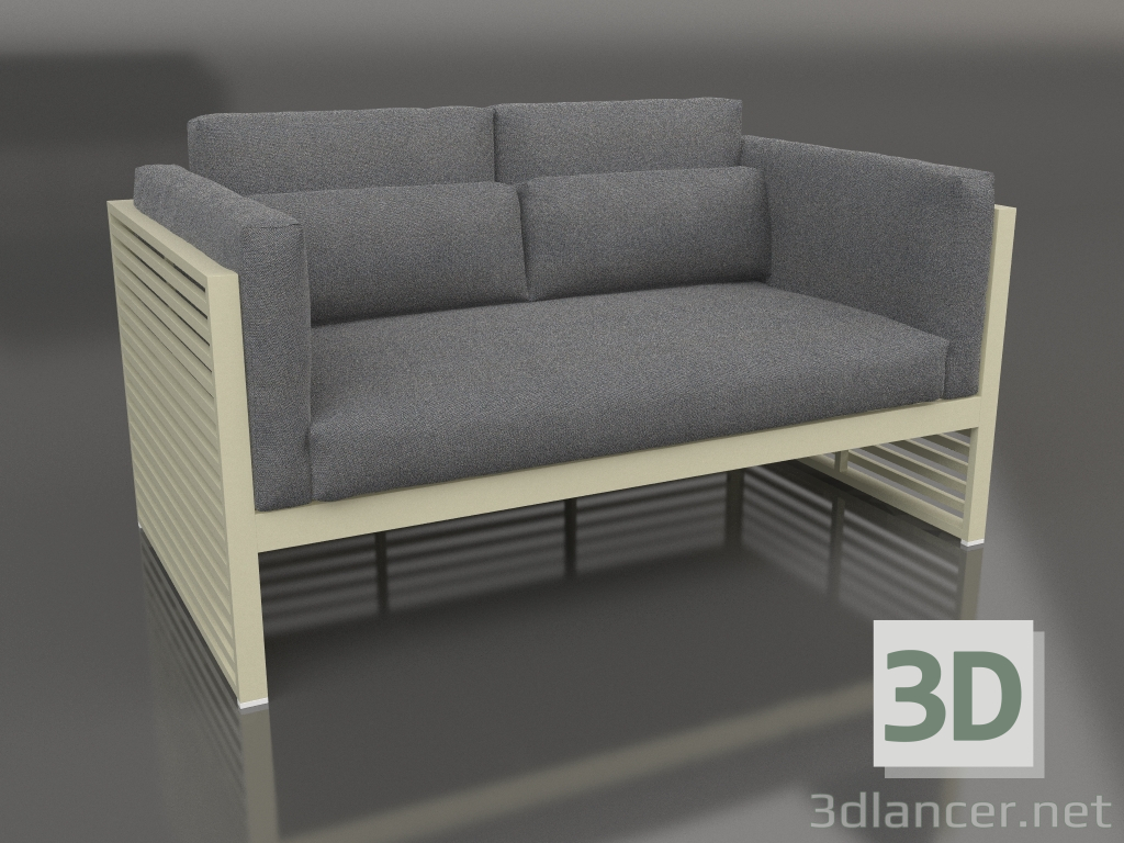 3d model Sofá de 2 plazas con respaldo alto (Oro) - vista previa