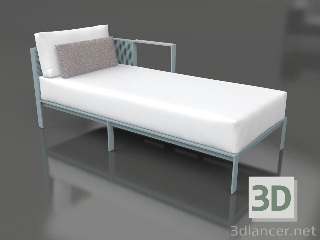 modello 3D Modulo divano, sezione 2 destra (Grigio blu) - anteprima