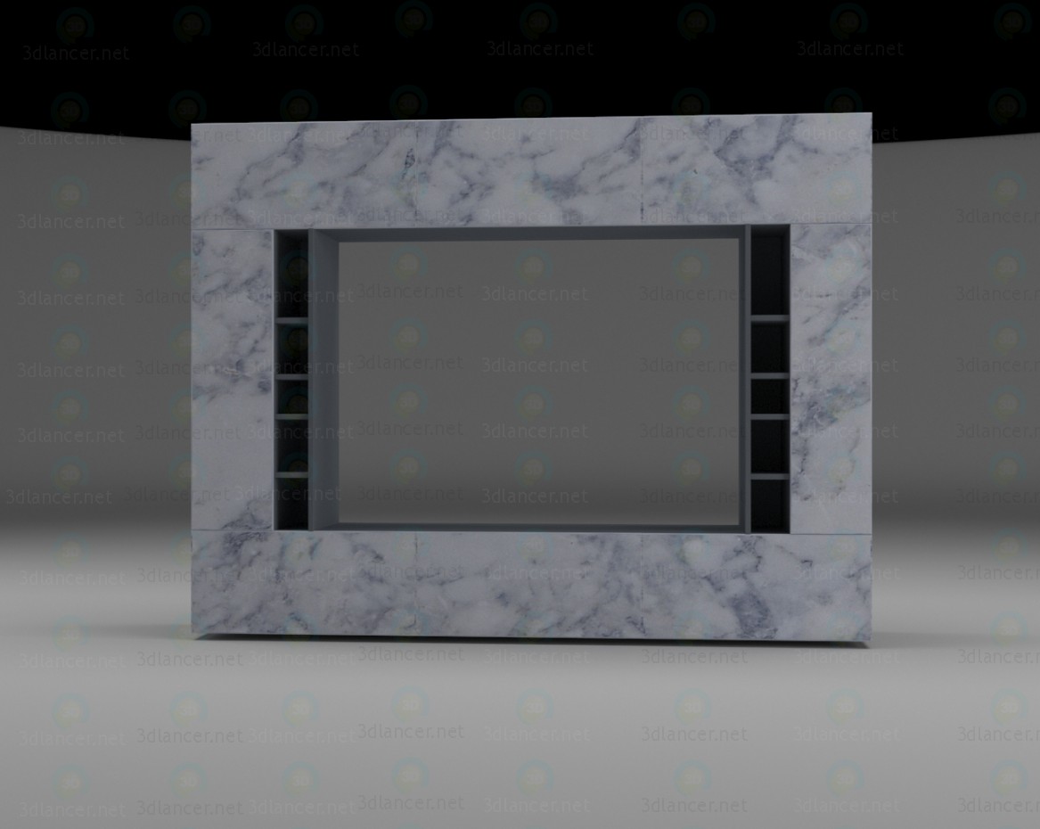 3d model The wall of the living room - preview