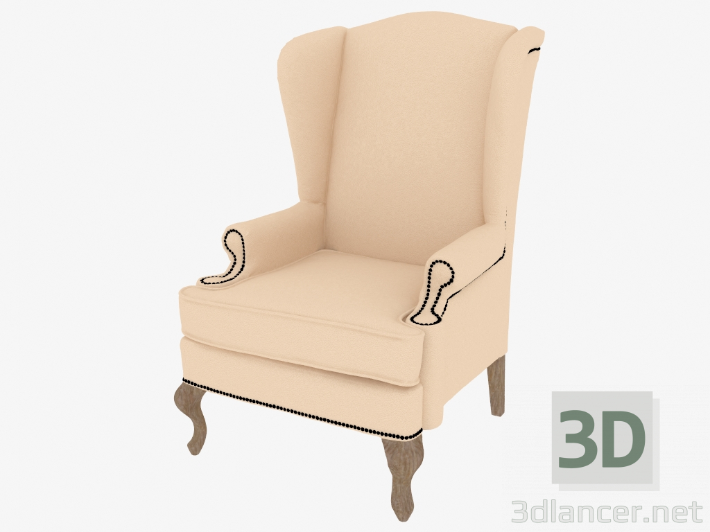 3d model Chair 28 English with ears - preview