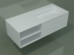 Lavabo con cassetto e vano (06UC724D2, Glacier White C01, L 120, P 50, H 36 cm)