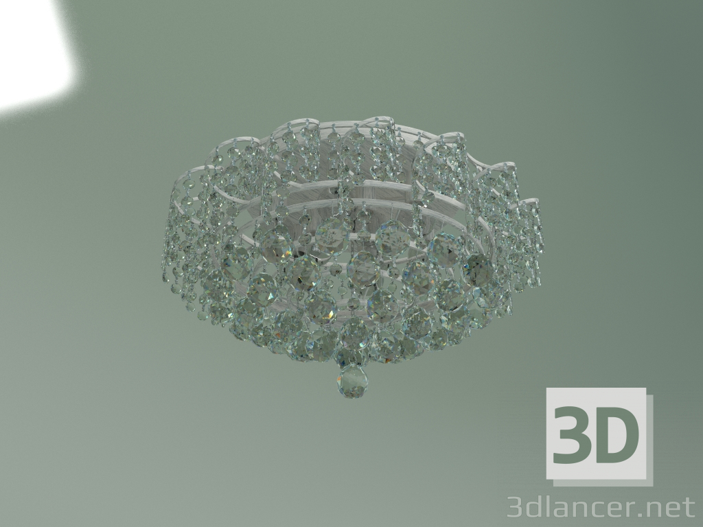 3d model Ceiling chandelier 16017-9 (white with silver-Strotskis) - preview