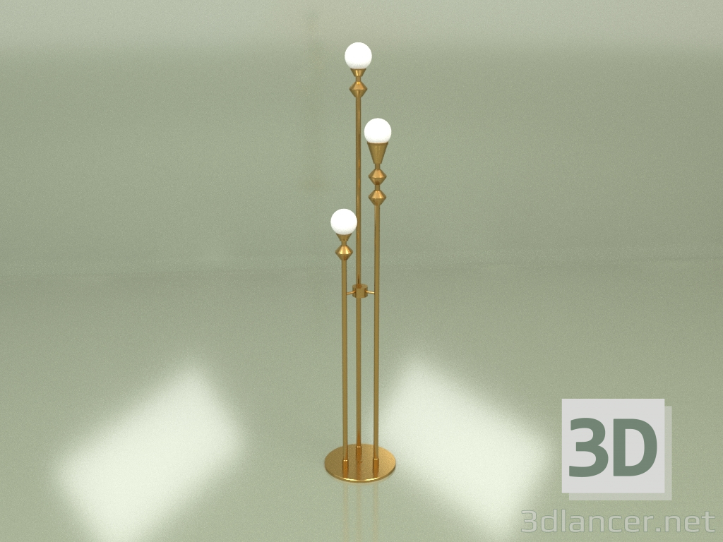 3D Modell Stehleuchte Dome Trio (Messing) - Vorschau