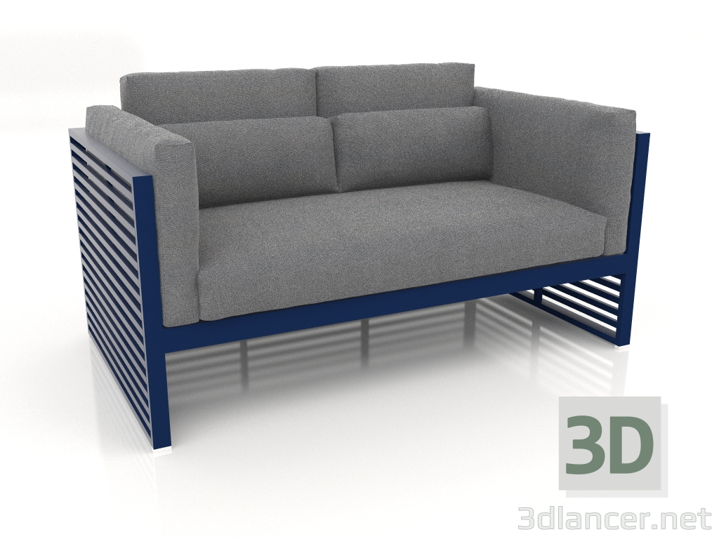 3d model Sofá de 2 plazas con respaldo alto (Azul noche) - vista previa