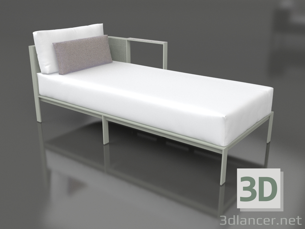 modello 3D Modulo divano, sezione 2 destra (Grigio cemento) - anteprima