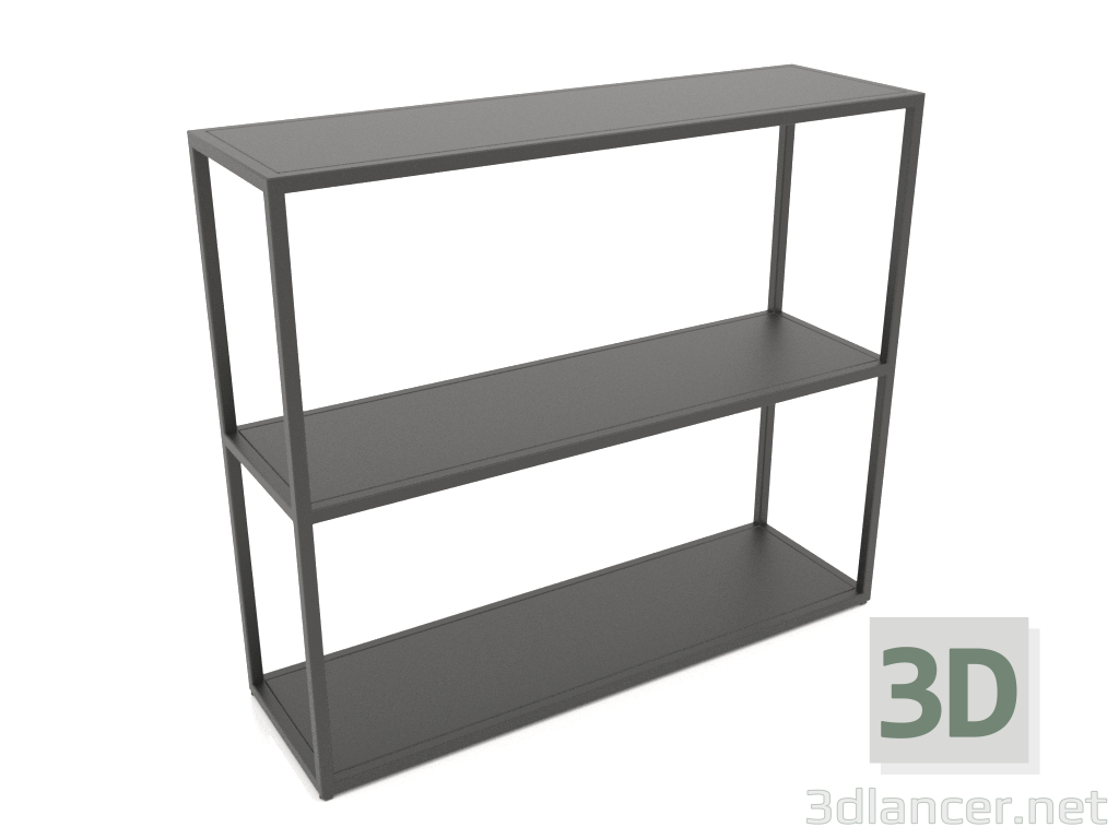 3d model Rectangular console rack (METAL, 100x30x86, 3 shelves) - preview