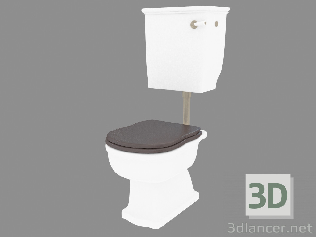 3d model Inodoro con tanque descarga - vista previa