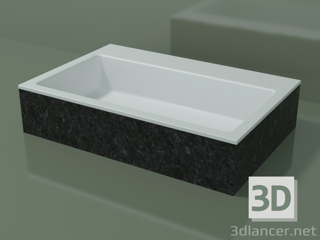 modello 3D Lavabo da appoggio (01R141302, Nero Assoluto M03, L 72, P 48, H 16 cm) - anteprima