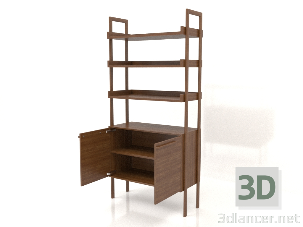 3d модель Стеллаж ST 03 (открытый) (900х400х1900, wood brown light) – превью