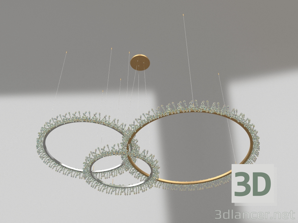 modello 3D Ciondolo Laura oro d40+60+80 (08246,33PA) - anteprima