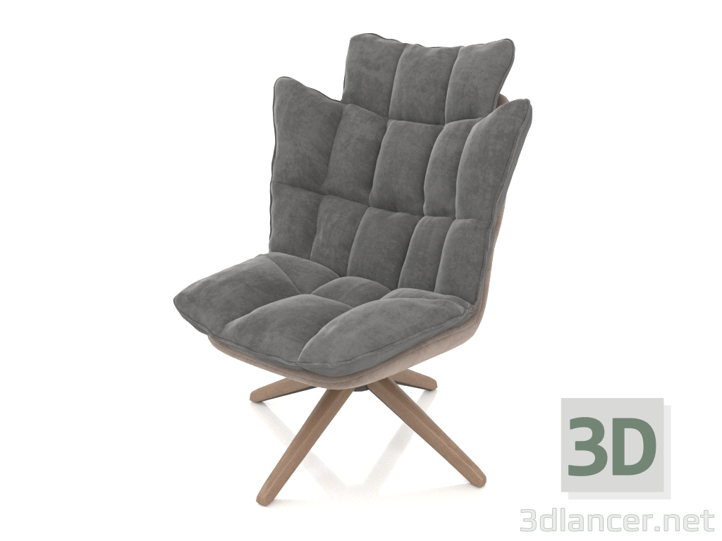 3d model Sillón estilo Husk (gris) - vista previa