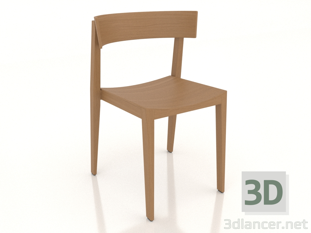 modello 3D Una sedia con lo schienale lungo - anteprima