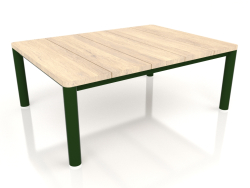 Table basse 70×94 (Vert bouteille, Bois Iroko)