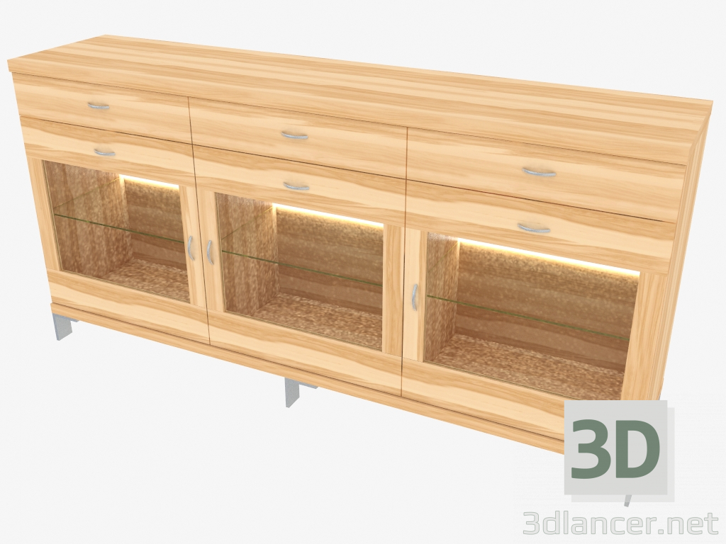 3D Modell Dreiteiliges Buffet (150-42-2) - Vorschau