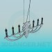 3d model Flat metal chandelier with candles - preview