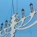 Modelo 3d Liso do metal candelabro com velas - preview