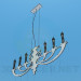 3d model Flat metal chandelier with candles - preview