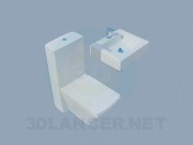 Lavabo et toilette rectangulaire