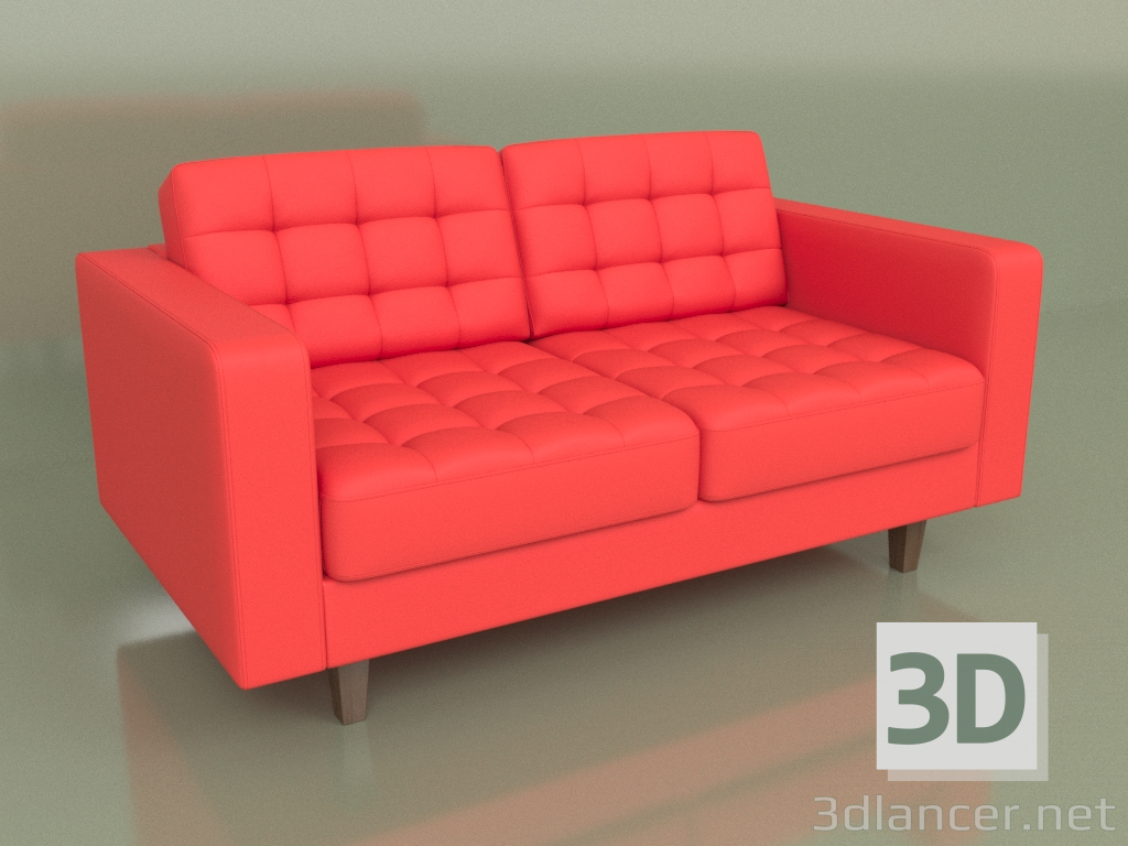 Modelo 3d Sofá duplo Cosmo (couro vermelho) - preview