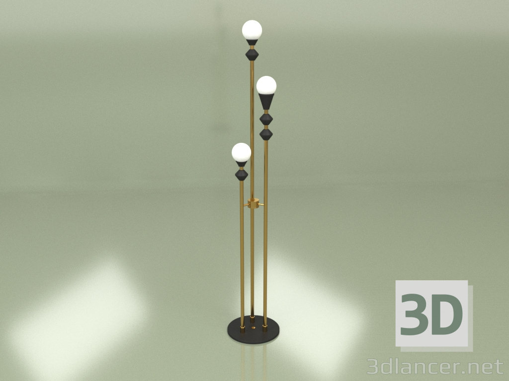 3d model Floor lamp Dome Trio (black brass) - preview