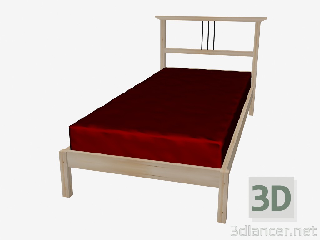 3D Modell Einzelnes Bett - Vorschau