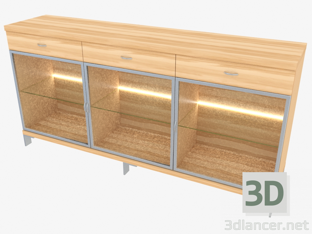 3D Modell Dreiteiliges Buffet (150-42-3) - Vorschau