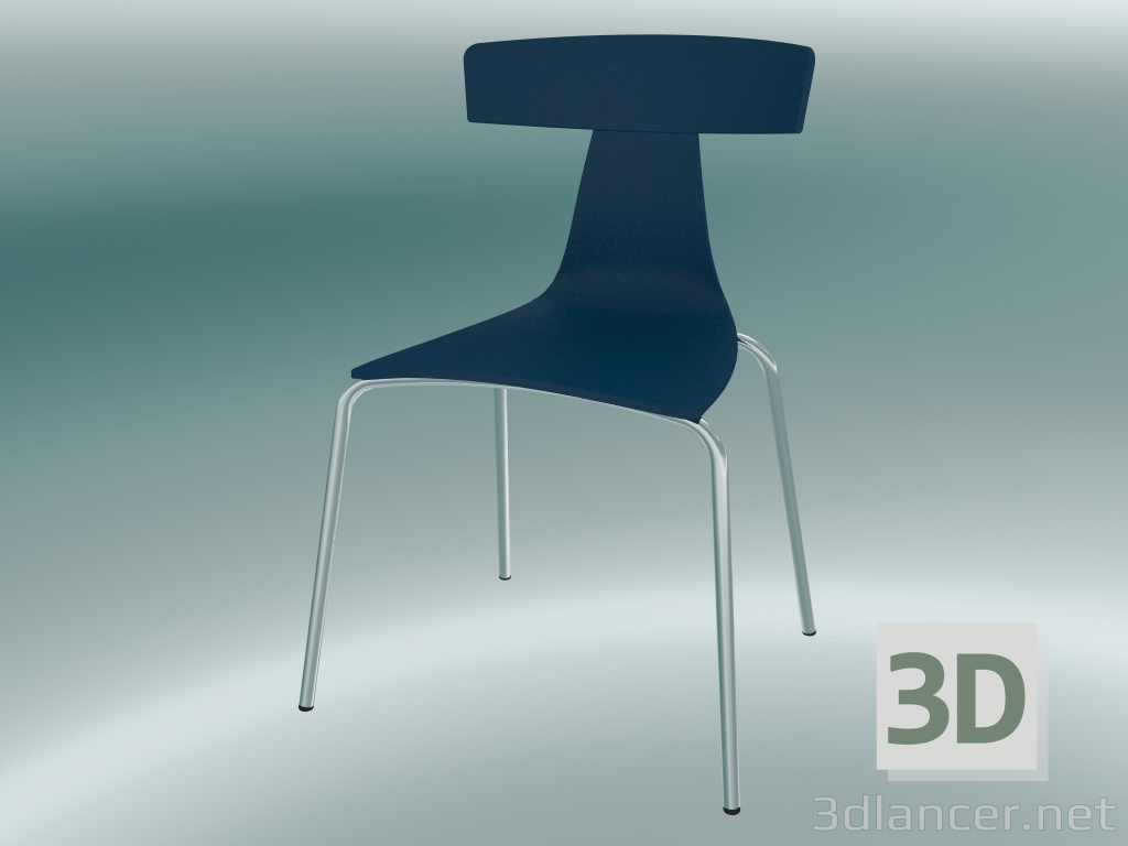 3d model Silla apilable Silla de plástico REMO (1417-20, plástico verde azul, cromo) - vista previa