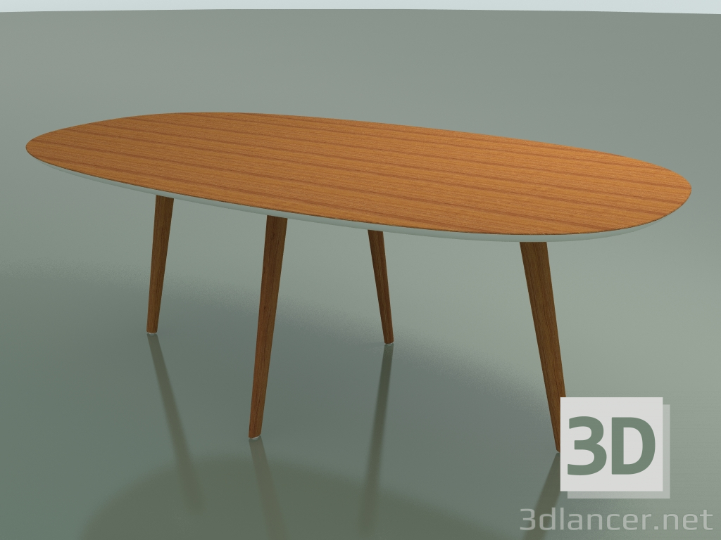 3D modeli Oval masa 3507 (H 74 - 200x110 cm, M02, Tik efekti, seçenek 1) - önizleme