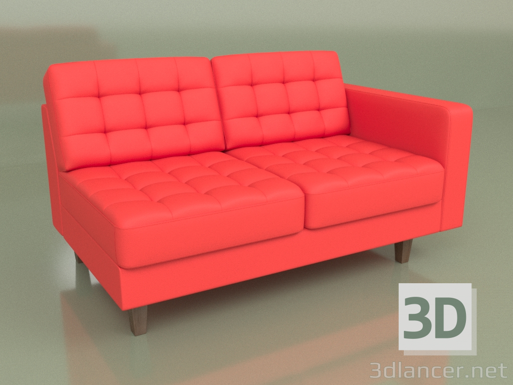 3d model Sección doble izquierda Cosmo (cuero rojo) - vista previa