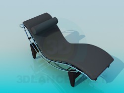 Sunbed with roller under neck