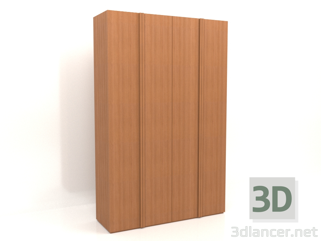 modello 3D Armadio MW 01 legno (1800x600x2800, rosso legno) - anteprima