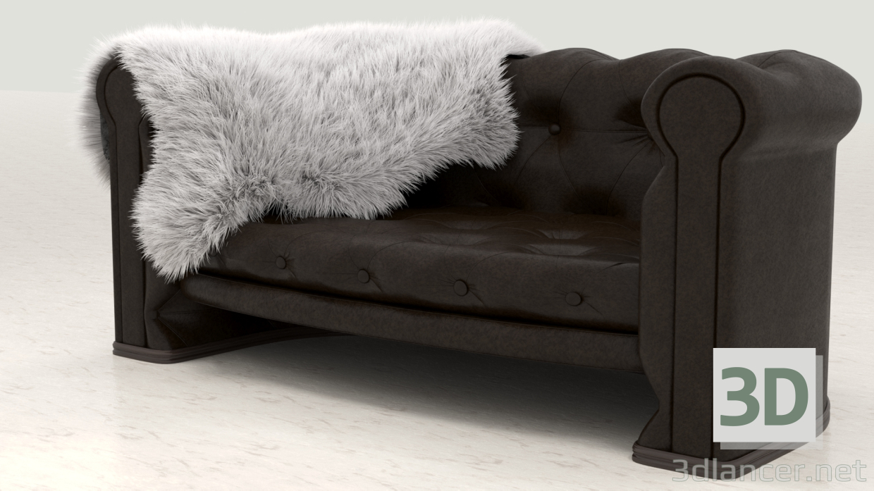 Sofá Chesterfield 3D modelo Compro - render