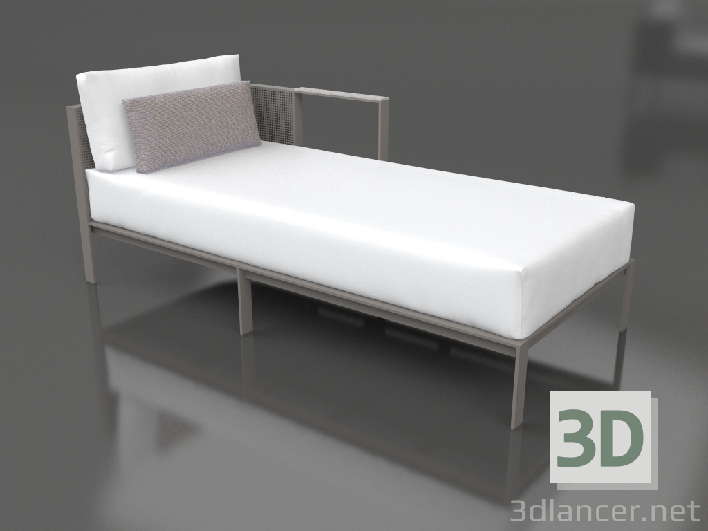 modello 3D Modulo divano, sezione 2 destra (Grigio quarzo) - anteprima