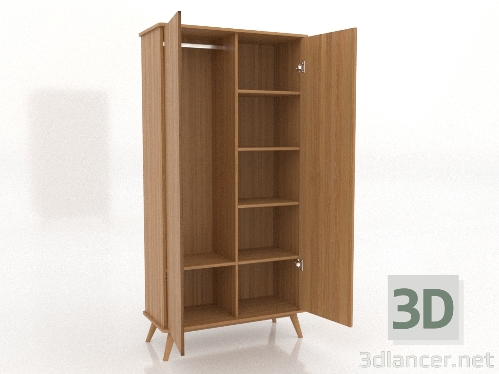 modello 3D Mobile 4 1000x450x2000 mm (aperto, rovere naturale) - anteprima modello 3D Mobile 4 1000x450x2000 mm (aperto, rovere naturale) - anteprima