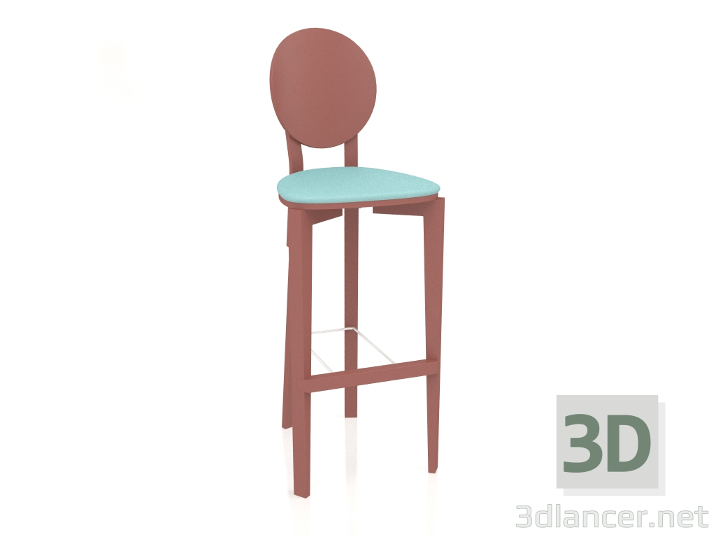 3d model Circus bar stool with back without upholstery (option 3) - preview