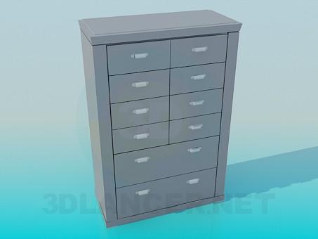 modèle 3D Armoire haute avec tiroirs - preview