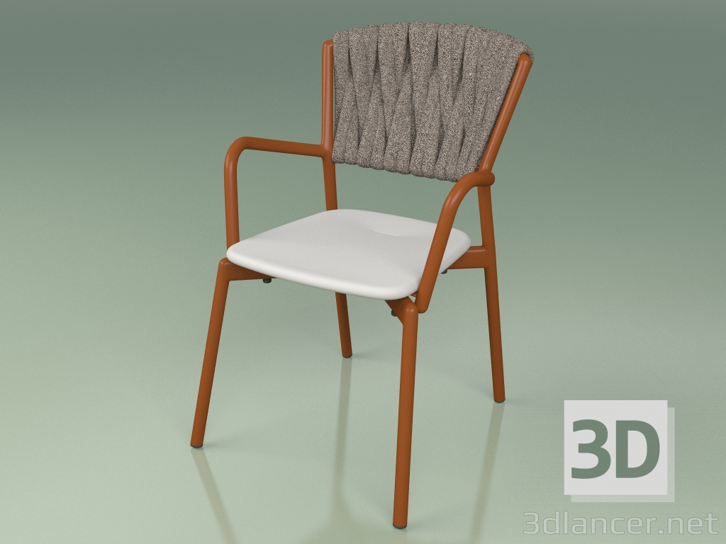 modello 3D Sedia 221 (Metallo Ruggine, Resina Poliuretanica Grigio, Cintura Imbottita Grigio-Sabbia) - anteprima