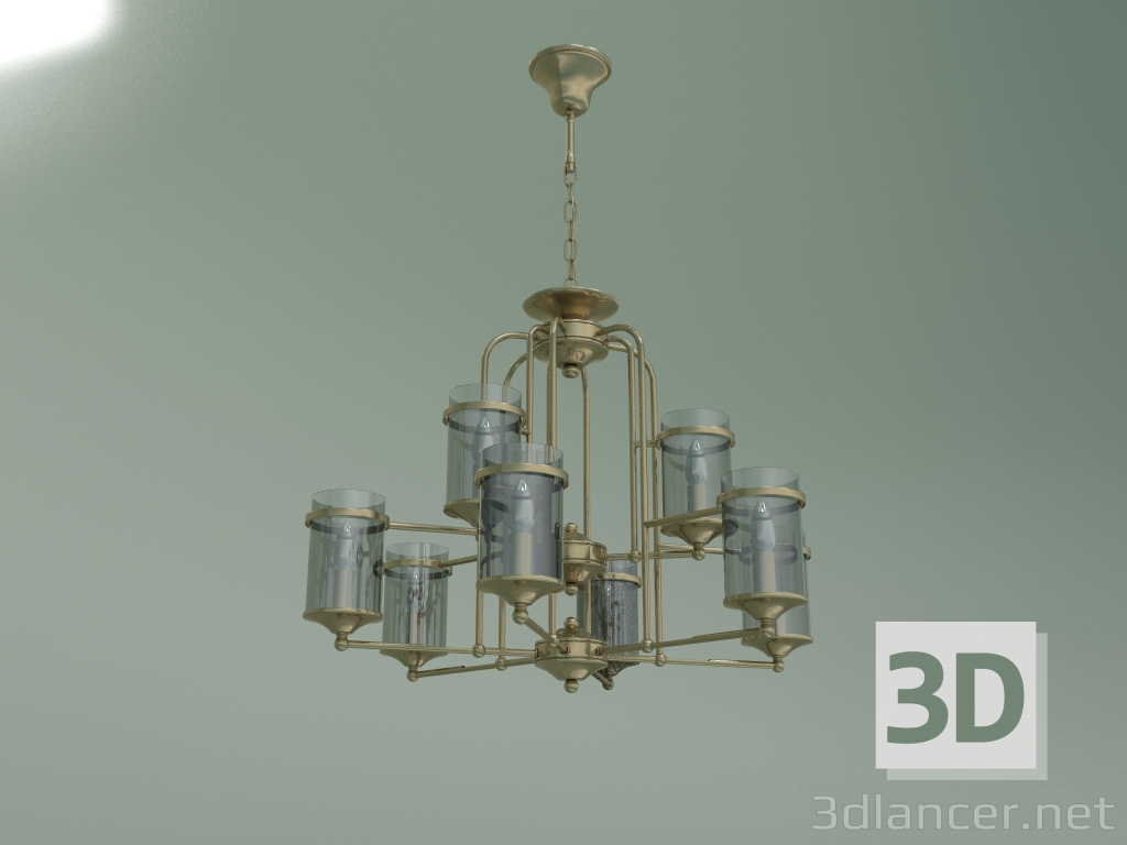 Modelo 3d Lustre pendente 60040-9 (bronze antigo) - preview