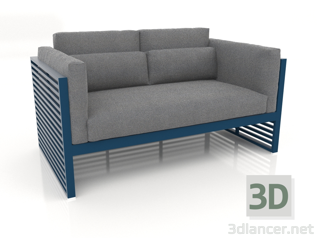 3d model Sofá de 2 plazas con respaldo alto (Gris azul) - vista previa