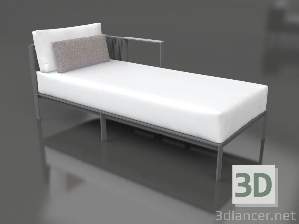 3d model Sofa module, section 2 right (Anthracite) - preview