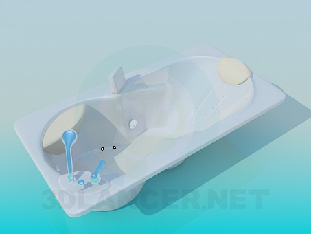 Modelo 3d Jacuzzi com apoios de cabeça - preview